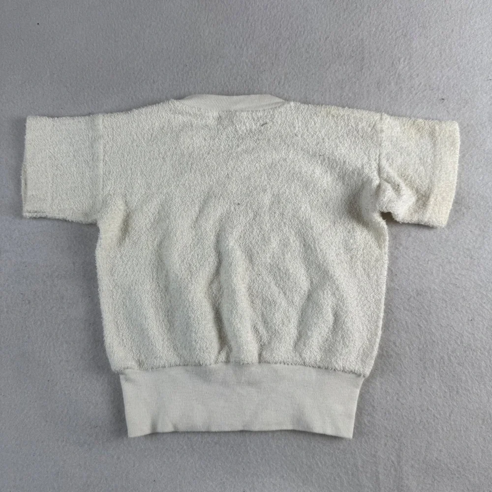 Vintage Champion Kids Kansas Jayhawks Terry Cloth Sweatshirt White Size 2 KU